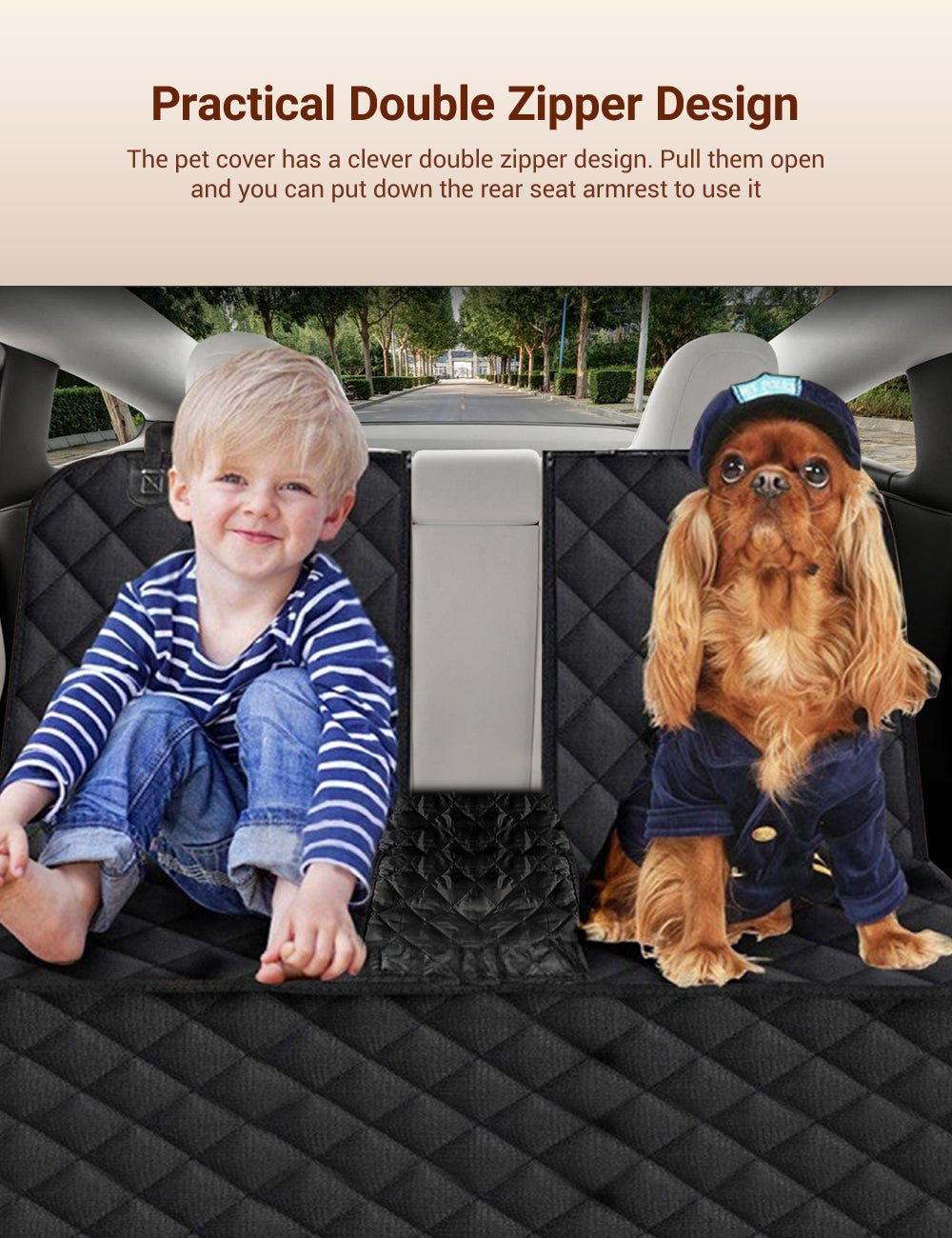 Dog Seat Cover With Double Zipper