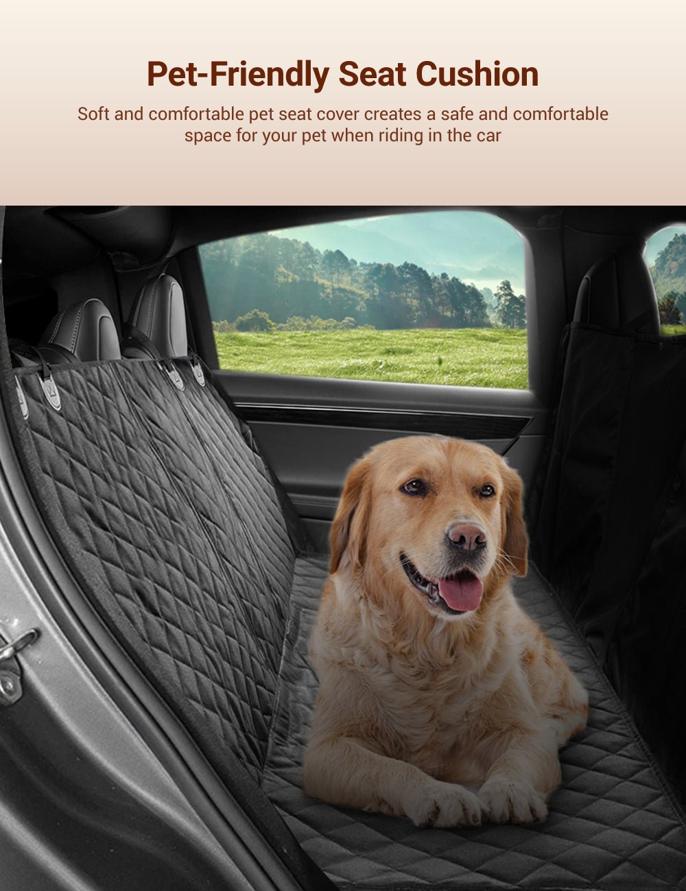 Dog Seat Cover With Double Zipper