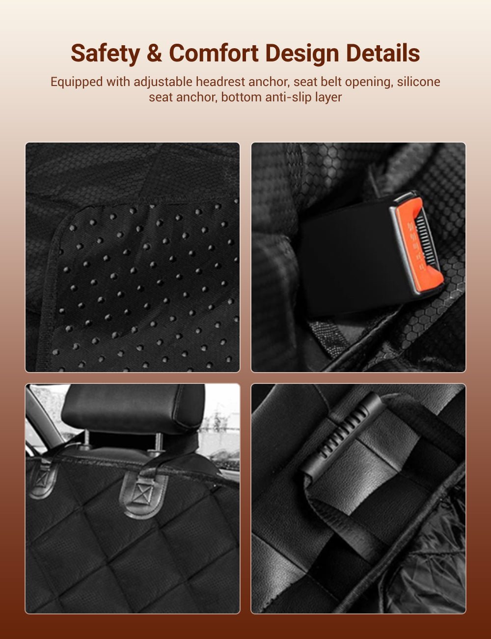 Dog Seat Cover With Double Zipper